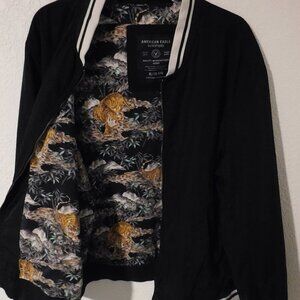 American Eagle Outfitters Acrylic Jacket Lined Jungle & Tiger Theme Size XL
